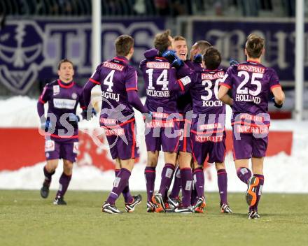 Fussball. Bundesliga. RZ Pellets WAC gegen FK Austria Wien.  Torjubel Austria. Wolfsberg, 8.12.2012.
Foto: Kuess

---
pressefotos, pressefotografie, kuess, qs, qspictures, sport, bild, bilder, bilddatenbank