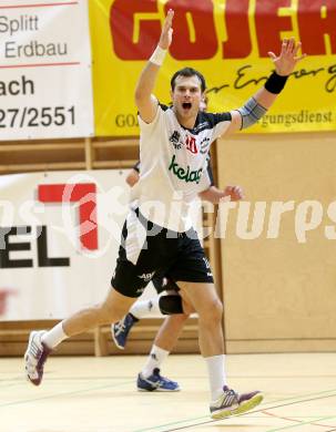 Handball Bundesliga. SC Ferlach gegen Hollabrunn. Jubel Miro Barisic (Ferlach). Ferlach, 24.11.2012.
Foto: Kuess 
---
pressefotos, pressefotografie, kuess, qs, qspictures, sport, bild, bilder, bilddatenbank