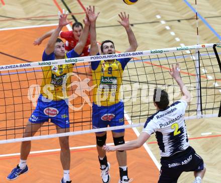 Volleyball. CEV-Cup. SK Posojilnica Aich/Dob gegen Andreoli Latina.   Michal Hruska, Andrej Grut (Aich/Dob). Bleiburg, 12.12.2012.
Foto: Kuess

---
pressefotos, pressefotografie, kuess, qs, qspictures, sport, bild, bilder, bilddatenbank