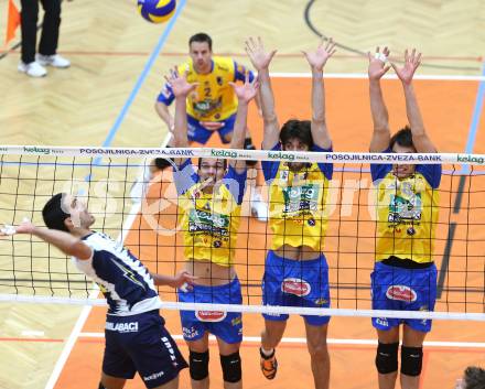 Volleyball. CEV-Cup. SK Posojilnica Aich/Dob gegen Andreoli Latina. Rok Satler, Gerald Reiser, Wojciech Wlodarczyk  (Aich/Dob). Bleiburg, 12.12.2012.
Foto: Kuess

---
pressefotos, pressefotografie, kuess, qs, qspictures, sport, bild, bilder, bilddatenbank