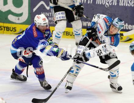 EBEL. Eishockey Bundesliga. EC VSV gegen EHC LIWEST Linz. Nikolaus Hartl,  (VSV), Robert Lukas (Linz). Villach, am 14.12.2012.
Foto: Kuess 


---
pressefotos, pressefotografie, kuess, qs, qspictures, sport, bild, bilder, bilddatenbank