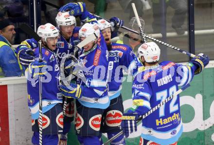 EBEL. Eishockey Bundesliga. EC VSV gegen EHC LIWEST Linz. Torjubel Mario Altmann, Klemen Pretnar, Markus Peintner, Marco Pewal, John HUghes (VSV). Villach, am 14.12.2012.
Foto: Kuess 


---
pressefotos, pressefotografie, kuess, qs, qspictures, sport, bild, bilder, bilddatenbank