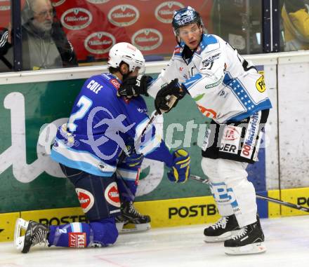 EBEL. Eishockey Bundesliga. EC VSV gegen EHC LIWEST Linz. Brad Cole,  (VSV), Philipp Lukas (Linz). Villach, am 14.12.2012.
Foto: Kuess 


---
pressefotos, pressefotografie, kuess, qs, qspictures, sport, bild, bilder, bilddatenbank