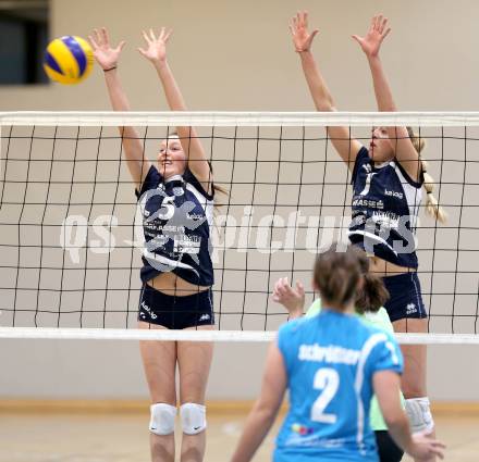 Volleyball. Frauen. Bundesliga. ATSC Wildcats gegen UVC Graz. Anna Bajde, Whitney Evers (Wildcats). Klagenfurt, 15.12.2012.
Foto: Kuess
---
pressefotos, pressefotografie, kuess, qs, qspictures, sport, bild, bilder, bilddatenbank