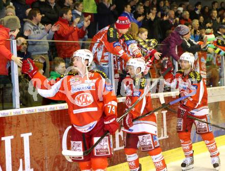 EBEL. Eishockey Bundesliga. EC KAC gegen VSV.  Jamie Lundmark, Thomas Koch, John Lammers (KAC). Klagenfurt, am 16.12.2012.
Foto: Kuess 


---
pressefotos, pressefotografie, kuess, qs, qspictures, sport, bild, bilder, bilddatenbank