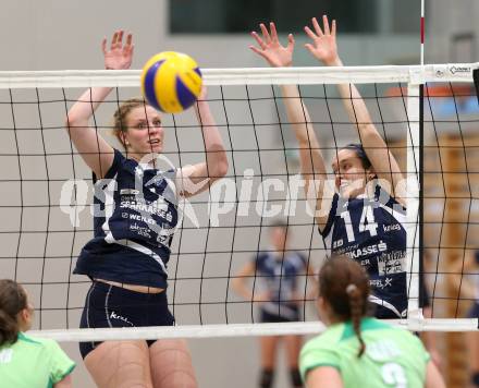 Volleyball. Frauen. Bundesliga. ATSC Wildcats gegen UVC Graz. Sabrina Mueller, Anna Cmaylo (Wildcats). Klagenfurt, 15.12.2012.
Foto: Kuess
---
pressefotos, pressefotografie, kuess, qs, qspictures, sport, bild, bilder, bilddatenbank