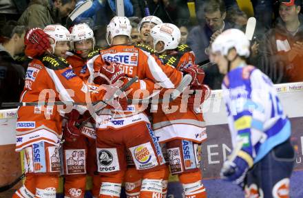 EBEL. Eishockey Bundesliga. EC KAC gegen VSV.  Torjubel  (KAC). Klagenfurt, am 16.12.2012.
Foto: Kuess 


---
pressefotos, pressefotografie, kuess, qs, qspictures, sport, bild, bilder, bilddatenbank