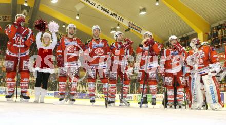 EBEL. Eishockey Bundesliga. EC KAC gegen VSV.  Martin Schumnig, Johannes Kirisits, Markus Pirmann, Markus Steiner, rene Swette (KAC). Klagenfurt, am 16.12.2012.
Foto: Kuess 


---
pressefotos, pressefotografie, kuess, qs, qspictures, sport, bild, bilder, bilddatenbank