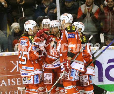 EBEL. Eishockey Bundesliga. EC KAC gegen VSV.  Torjubel John Lammers (KAC). Klagenfurt, am 16.12.2012.
Foto: Kuess 


---
pressefotos, pressefotografie, kuess, qs, qspictures, sport, bild, bilder, bilddatenbank