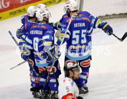 EBEL. Eishockey Bundesliga. EC VSV gegen HC TWK Innsbruck "Die Haie".  Torjubel VSV. Villach, am 21.12.2012.
Foto: Kuess 


---
pressefotos, pressefotografie, kuess, qs, qspictures, sport, bild, bilder, bilddatenbank