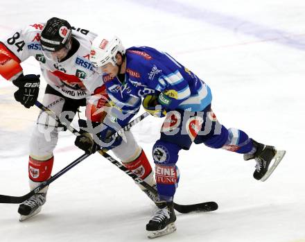 EBEL. Eishockey Bundesliga. EC VSV gegen HC TWK Innsbruck "Die Haie".  Derek Ryan, (VSV), Stefan Pittl  (Innsbruck). Villach, am 21.12.2012.
Foto: Kuess 


---
pressefotos, pressefotografie, kuess, qs, qspictures, sport, bild, bilder, bilddatenbank