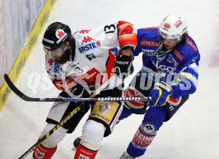 EBEL. Eishockey Bundesliga. EC VSV gegen HC TWK Innsbruck "Die Haie".  Benjamin Petrik, (VSV), Antonin Manavian  (Innsbruck). Villach, am 21.12.2012.
Foto: Kuess 


---
pressefotos, pressefotografie, kuess, qs, qspictures, sport, bild, bilder, bilddatenbank