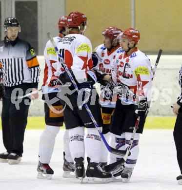 Eishockey CHL. Carinthian Hockey League. Tarco Woelfe gegen UEC Lienz. Torjubel Lienz. Klagenfurt, am 22.12.2012.
Foto: Kuess
---
pressefotos, pressefotografie, kuess, qs, qspictures, sport, bild, bilder, bilddatenbank