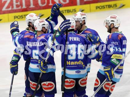 EBEL. Eishockey Bundesliga. EC VSV gegen Moser Medical Graz 99ers.  Torjubel VSV. Villach, am 23.12.2012.
Foto: Kuess 


---
pressefotos, pressefotografie, kuess, qs, qspictures, sport, bild, bilder, bilddatenbank