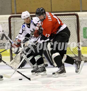 Eishockey NAHL. Tarco Woelfe gegen Weiz. Emmanuel Jenko (Tarco), Thomas Lamprecht (Weiz). Klagenfurt, am 22.12.2012.
Foto: Kuess
---
pressefotos, pressefotografie, kuess, qs, qspictures, sport, bild, bilder, bilddatenbank