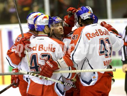 EBEL. Eishockey Bundesliga. EC KAC gegen EC Red Bull Salzburg.  Torjubel Salzburg. Klagenfurt, am 26.12.2012.
Foto: Kuess 


---
pressefotos, pressefotografie, kuess, qs, qspictures, sport, bild, bilder, bilddatenbank