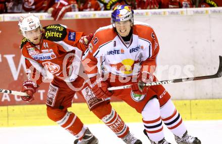 EBEL. Eishockey Bundesliga. EC KAC gegen EC Red Bull Salzburg.  Markus Pirmann, (KAC), Justin Di Benedetto  (Salzburg). Klagenfurt, am 26.12.2012.
Foto: Kuess 


---
pressefotos, pressefotografie, kuess, qs, qspictures, sport, bild, bilder, bilddatenbank