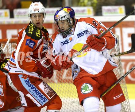 EBEL. Eishockey Bundesliga. EC KAC gegen EC Red Bull Salzburg.  Nikolaus Holzer,  (KAC), Daniel Welser (Salzburg). Klagenfurt, am 26.12.2012.
Foto: Kuess 


---
pressefotos, pressefotografie, kuess, qs, qspictures, sport, bild, bilder, bilddatenbank