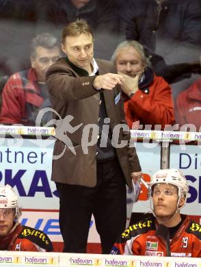 EBEL. Eishockey Bundesliga. EC KAC gegen EC Red Bull Salzburg.  Trainer Christian Weber (KAC). Klagenfurt, am 26.12.2012.
Foto: Kuess 


---
pressefotos, pressefotografie, kuess, qs, qspictures, sport, bild, bilder, bilddatenbank