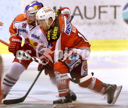 EBEL. Eishockey Bundesliga. EC KAC gegen EC Red Bull Salzburg.  Thomas Koch,  (KAC), Michael Duco (Salzburg). Klagenfurt, am 26.12.2012.
Foto: Kuess 


---
pressefotos, pressefotografie, kuess, qs, qspictures, sport, bild, bilder, bilddatenbank