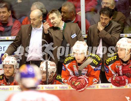 EBEL. Eishockey Bundesliga. EC KAC gegen EC Red Bull Salzburg.  Trainer Christian Weber, Co-Trainer Christer Olsson, Bernhard Sussitz (KAC). Klagenfurt, am 26.12.2012.
Foto: Kuess 


---
pressefotos, pressefotografie, kuess, qs, qspictures, sport, bild, bilder, bilddatenbank