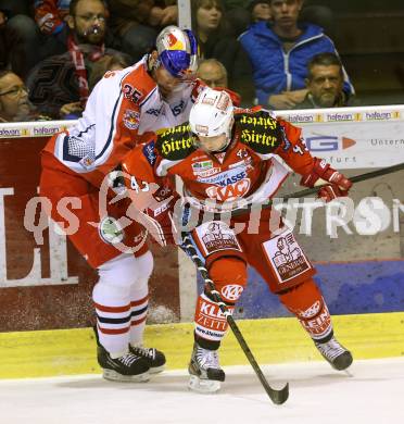 EBEL. Eishockey Bundesliga. EC KAC gegen EC Red Bull Salzburg.  Tomislav Zanoski, (KAC), Robert Davison  (Salzburg). Klagenfurt, am 26.12.2012.
Foto: Kuess 


---
pressefotos, pressefotografie, kuess, qs, qspictures, sport, bild, bilder, bilddatenbank