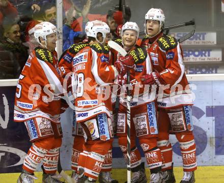 EBEL. Eishockey Bundesliga. EC KAC gegen EC Red Bull Salzburg. Torjubel KAC. Klagenfurt, am 26.12.2012.
Foto: Kuess 


---
pressefotos, pressefotografie, kuess, qs, qspictures, sport, bild, bilder, bilddatenbank