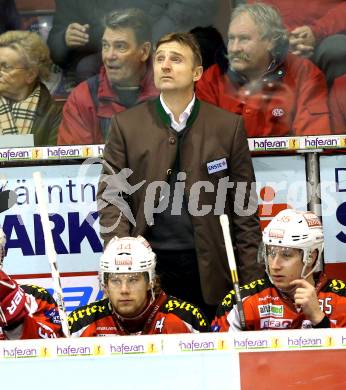 EBEL. Eishockey Bundesliga. EC KAC gegen EC Red Bull Salzburg.  Trainer Chrhistian Weber (KAC). Klagenfurt, am 26.12.2012.
Foto: Kuess 


---
pressefotos, pressefotografie, kuess, qs, qspictures, sport, bild, bilder, bilddatenbank