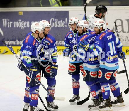 EBEL. Eishockey Bundesliga. EC VSV gegen Dornbirner Eishockey Club.  Torjubel VSV. Villach, am 28.12.2012.
Foto: Kuess 


---
pressefotos, pressefotografie, kuess, qs, qspictures, sport, bild, bilder, bilddatenbank