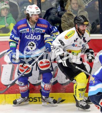 EBEL. Eishockey Bundesliga. EC VSV gegen Dornbirner Eishockey Club.  Benjamin Petrik, (VSV), Nicolas Petrik  (Dornbirn). Villach, am 28.12.2012.
Foto: Kuess 


---
pressefotos, pressefotografie, kuess, qs, qspictures, sport, bild, bilder, bilddatenbank