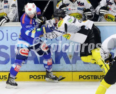 EBEL. Eishockey Bundesliga. EC VSV gegen Dornbirner Eishockey Club.  Nikolaus Hartl,  (VSV), Robert Logan MacMillan (Dornbirn). Villach, am 28.12.2012.
Foto: Kuess 


---
pressefotos, pressefotografie, kuess, qs, qspictures, sport, bild, bilder, bilddatenbank