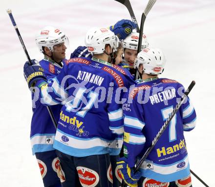 EBEL. Eishockey Bundesliga. EC VSV gegen Dornbirner Eishockey Club.  Torjubel VSV. Villach, am 28.12.2012.
Foto: Kuess 


---
pressefotos, pressefotografie, kuess, qs, qspictures, sport, bild, bilder, bilddatenbank