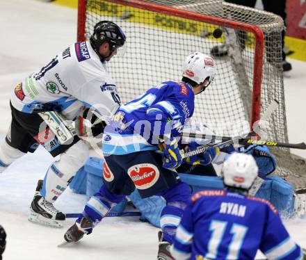 EBEL. Eishockey Bundesliga. EC VSV gegen SAPA Fehervar AV19. Marco Pewal,  (VSV), Harlan Pratt (Alba Volan). Villach, am 30.12.2012.
Foto: Kuess 


---
pressefotos, pressefotografie, kuess, qs, qspictures, sport, bild, bilder, bilddatenbank