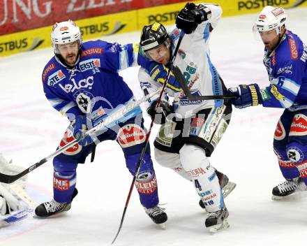 EBEL. Eishockey Bundesliga. EC VSV gegen SAPA Fehervar AV19. Scott Hotham, Gerhard Unterluggauer,  (VSV), Andras Horvath (Alba Volan). Villach, am 30.12.2012.
Foto: Kuess 


---
pressefotos, pressefotografie, kuess, qs, qspictures, sport, bild, bilder, bilddatenbank