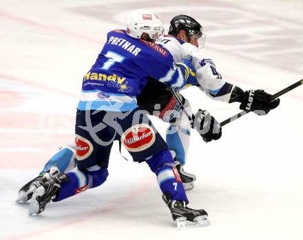 EBEL. Eishockey Bundesliga. EC VSV gegen SAPA Fehervar AV19. Klemen Pretnar, (VSV), Harlan Pratt  (Alba Volan). Villach, am 30.12.2012.
Foto: Kuess 


---
pressefotos, pressefotografie, kuess, qs, qspictures, sport, bild, bilder, bilddatenbank