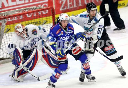 EBEL. Eishockey Bundesliga. EC VSV gegen SAPA Fehervar AV19. Marco Pewal, (VSV),  Bence Balizs, Attila Orban (Alba Volan). Villach, am 30.12.2012.
Foto: Kuess 


---
pressefotos, pressefotografie, kuess, qs, qspictures, sport, bild, bilder, bilddatenbank