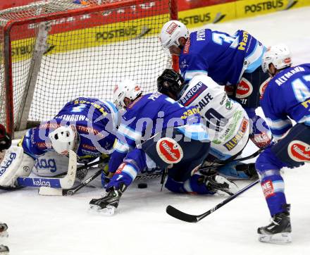 EBEL. Eishockey Bundesliga. EC VSV gegen SAPA Fehervar AV19. Jean Philippe Lamoureux, Klemen Pretnar, Markus Peintner,  (VSV), Tyler Metcalfe (Alba Volan).. Villach, am 30.12.2012.
Foto: Kuess 


---
pressefotos, pressefotografie, kuess, qs, qspictures, sport, bild, bilder, bilddatenbank