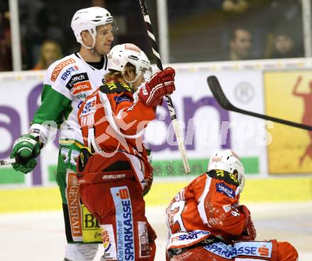 EBEL. Eishockey Bundesliga. EC KAC gegen HDD TELEMACH Olimpija Ljubljana.  Torjubel Tomislav Zanoski, Markus Pirmann (KAC). Klagenfurt, am 1.1.2013.
Foto: Kuess 


---
pressefotos, pressefotografie, kuess, qs, qspictures, sport, bild, bilder, bilddatenbank