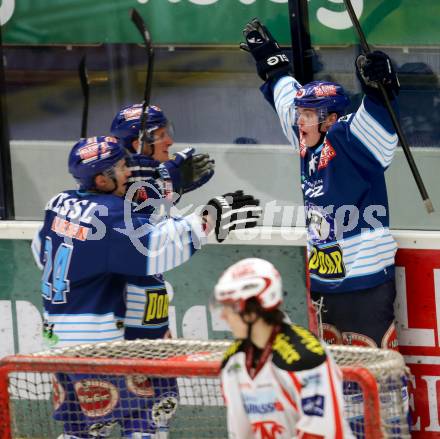 Eishockey. EBYSYL. VSV U20 gegen KAC U20. Torjubel Alexander Rauchenwald (VSV). Villach, 6.1.2013.
Foto: Kuess
---
pressefotos, pressefotografie, kuess, qs, qspictures, sport, bild, bilder, bilddatenbank