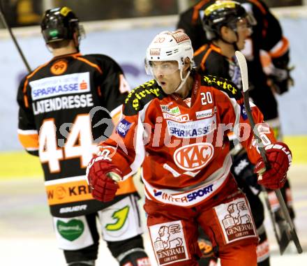 EBEL. Eishockey Bundesliga. EC KAC gegen Moser Medical Graz 99ers.   Torjubel John Lammers (KAC). Klagenfurt, am 6.1.2013.
Foto: Kuess 


---
pressefotos, pressefotografie, kuess, qs, qspictures, sport, bild, bilder, bilddatenbank