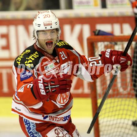 EBEL. Eishockey Bundesliga. EC KAC gegen Moser Medical Graz 99ers.   Torjubel John Lammers (KAC). Klagenfurt, am 6.1.2013.
Foto: Kuess 


---
pressefotos, pressefotografie, kuess, qs, qspictures, sport, bild, bilder, bilddatenbank