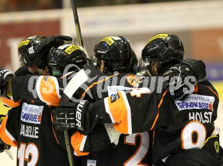 EBEL. Eishockey Bundesliga. EC KAC gegen Moser Medical Graz 99ers.   Torjubel   (Graz). Klagenfurt, am 6.1.2013.
Foto: Kuess 


---
pressefotos, pressefotografie, kuess, qs, qspictures, sport, bild, bilder, bilddatenbank