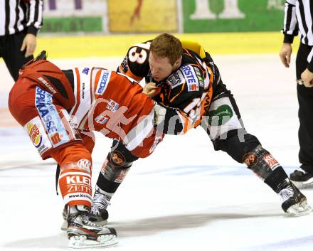 EBEL. Eishockey Bundesliga. EC KAC gegen Moser Medical Graz 99ers.   Johannes Reichel,  (KAC),Olivier Labelle  (Graz).. Klagenfurt, am 6.1.2013.
Foto: Kuess 


---
pressefotos, pressefotografie, kuess, qs, qspictures, sport, bild, bilder, bilddatenbank