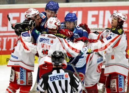 Eishockey. EBYSYL. VSV U20 gegen KAC U20. Adis Alagic, Valentin Leiler, (VSV), Stefan Schumnig, Sebastian Katnik  (KAC). Villach, 6.1.2013.
Foto: Kuess
---
pressefotos, pressefotografie, kuess, qs, qspictures, sport, bild, bilder, bilddatenbank