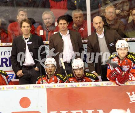 EBEL. Eishockey Bundesliga. EC KAC gegen Moser Medical Graz 99ers.   Dieter Kalt, Bernhard Sussitz, Christer Olsson (KAC). Klagenfurt, am 6.1.2013.
Foto: Kuess 


---
pressefotos, pressefotografie, kuess, qs, qspictures, sport, bild, bilder, bilddatenbank