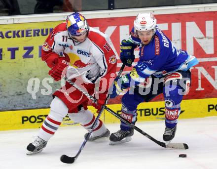 EBEL. Eishockey Bundesliga. EC VSV gegen EC Red Bull Salzburg. Marius Goehringer,  (VSV), Mark Cullen (Salzburg). Villach, am 11.1.2013.
Foto: Kuess 


---
pressefotos, pressefotografie, kuess, qs, qspictures, sport, bild, bilder, bilddatenbank