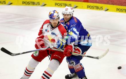 EBEL. Eishockey Bundesliga. EC VSV gegen EC Red Bull Salzburg. Derek Damon,  (VSV), Thomas Raffl (Salzburg). Villach, am 11.1.2013.
Foto: Kuess 


---
pressefotos, pressefotografie, kuess, qs, qspictures, sport, bild, bilder, bilddatenbank