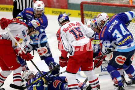 EBEL. Eishockey Bundesliga. EC VSV gegen EC Red Bull Salzburg. Brad Cole, Andreas Eiedergut, Markus Peintner,  (VSV), Steven Regier, Manuel Latusa (Salzburg). Villach, am 11.1.2013.
Foto: Kuess 


---
pressefotos, pressefotografie, kuess, qs, qspictures, sport, bild, bilder, bilddatenbank