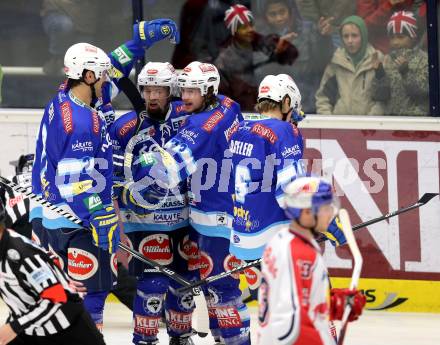 EBEL. Eishockey Bundesliga. EC VSV gegen EC Red Bull Salzburg.  Torjubel  Andreas Wiedergut VSV. Villach, am 11.1.2013. 
Foto: Kuess 


---
pressefotos, pressefotografie, kuess, qs, qspictures, sport, bild, bilder, bilddatenbank