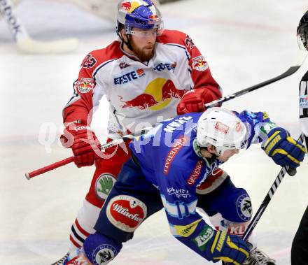 EBEL. Eishockey Bundesliga. EC VSV gegen EC Red Bull Salzburg. Derek Ryan,  (VSV), Michael Duco (Salzburg). Villach, am 11.1.2013.
Foto: Kuess 


---
pressefotos, pressefotografie, kuess, qs, qspictures, sport, bild, bilder, bilddatenbank